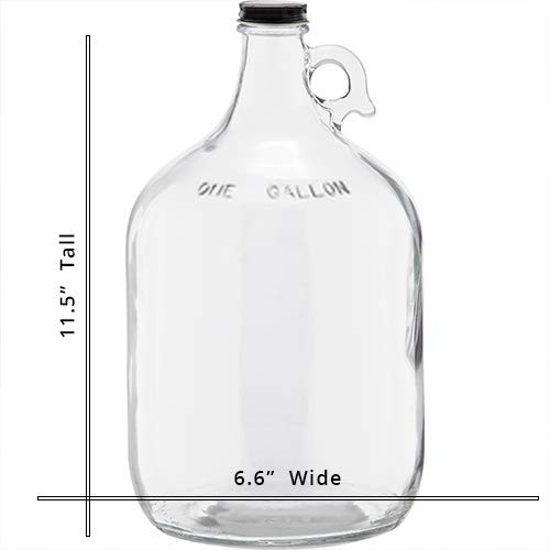 ICE N COLD 1 Gallon (128 oz) Clear Glass Jug With 38mm Cap with Pack of 6 Amber 16-20oz Growlers with Flip Top Airtight Silicone Seal For Beverages, Oil, Vinegar, Kombucha, Beer, Water, Soda, Kefir - color: 1 Clear Jug & 6 Amber Growlers