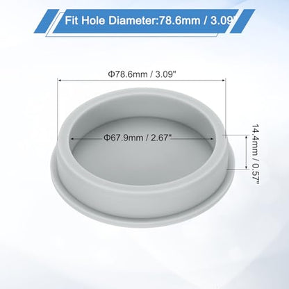 uxcell Silicone Rubber Plug, High Temp Round Hole Plug Waterproof Rubber Stopper Pipe End Caps Fit 78.6mm/3.09" for Bathtub Bottle Sealing, Grey - size: 78.6mm/3.09"