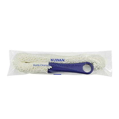KUWAN Bottle Cleaning Brush Multi-Function Household Tools Flexible Bottle Scourer for Some Decanters, Goblets, Glasses, Cups (Long) - color: White