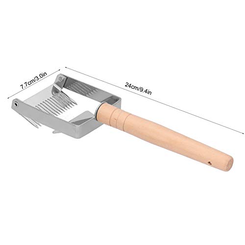 Zopsc Uncapping Fork Honey Scraper, Thicken Wooden Handle Beekeeping Tool, Apiculture Equipment for Honey Harvesting, Stainless Steel Uncapping Scraper, Beekeeping Fork Set