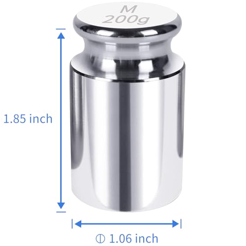 QP Calibration Weights, 200 Gram OIML Class M1 High Precision Scale Weights, Stainless Steel Gram Weights, Chrome Finish, Scale Calibration Weights for Digital Scale, Kitchen Scale, Pocket Scale - size: 200g