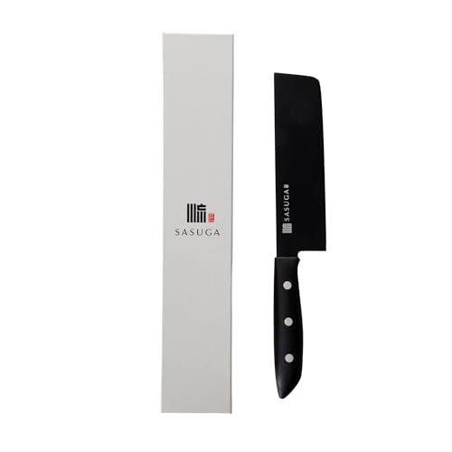 SASUGA Lightweigth Japanese Nakiri Vegetable Knife 165 mm – Made in Japan | Molybdenum-Vanadium Stainless Steel | Flat Blade for Precise Vegetable Cutting - color: Nakiri
