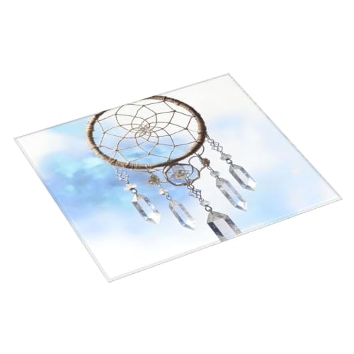 White fantasy dream catcher Dish Drying Mat for Kitchen Counter, Absorbent Microfiber Drainer Mats, Non-slip Kitchen Draining Mat for Coffee Machine Dish Rack Pad 18"x16" Dish Drainer Pad - color: White Fantasy Dream Catcher