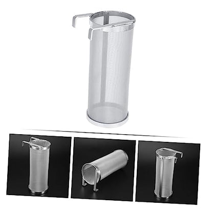 GLEAVI 1Pc Stainless Steel Filter Barrel with Hook Premium Wine Filter Cask for Home Brewing and Design for Easy Hops Straining
