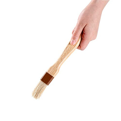Restaurantware Pastry Tek 8.4 Inches Buttering Brush 1 Boar Bristles Pastry Brush - Hardwood Handle Built-In Hanging Hole Wood Basting Brush Sturdy Ferrule For Glazing And Basting - size: 8 1/2"