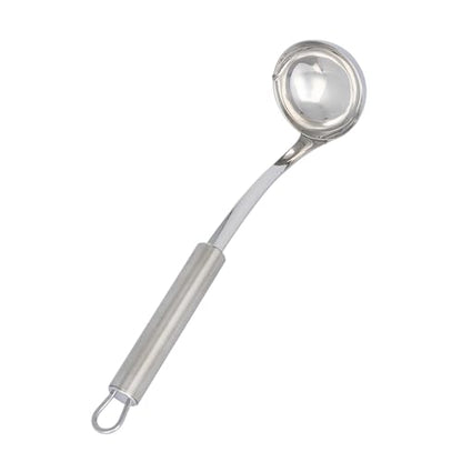 Restaurantware Stainless Steel Sauce Ladle - German Standard Gravy Ladle with Ergonomic Handle, Dishwasher Safe - Small Ladle For Serving Soups, Dressings, Sauces - style: Steel Sauce Ladle