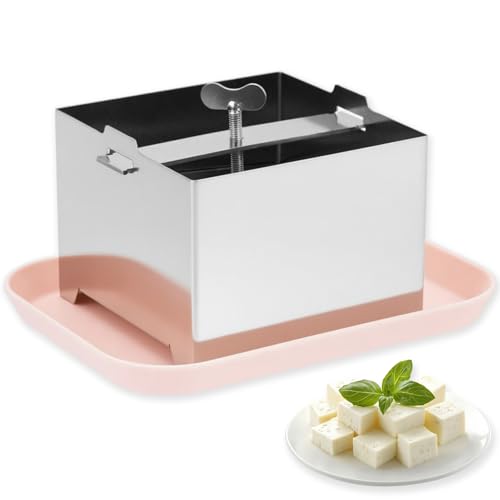 Stainless Steel Tofu Press, Fast Water Remover for Firm Tofu with Drip Tray | Efficient Water Extraction, Easy Clean & Dishwasher Safe, Cheese Cloth Included, Size S, Ideal for Tofu & Cheese - color: S, with Plastic Tray