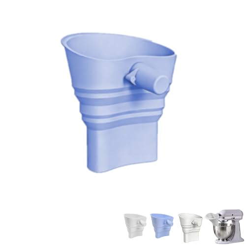 Silicone Foldable Flour Funnel-Wide Mouth No Clogging,Compatible with KitchenAid Ksm150 5-Quart Tilt-Head Stand Mixer (Extended Blue) - color: Extended Blue