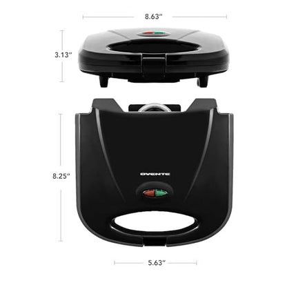 OVENTE Electric Panini Press Grill with Nonstick Plates, LED Indicator Lights, Thermostat Control, Compact Sandwich Maker Perfect for Cooking Breakfast, Steaks, Eggs Snacks & More, Copper GP0110CO - color: GP0110CO