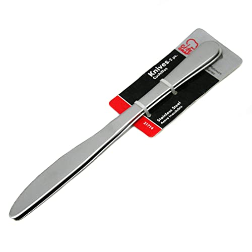 Chef Craft Butter Knife Set, 9.25 inch 2 Piece, Stainless Steel (Model: 21714) - size: 8.75 inches in length 2 piece set, style: Knife Set