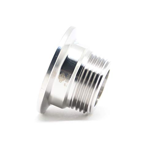 QiiMii 1Inch Stainless Steel 304 Sanitary NPT Male Thread x 1.5 Inch Tri Clamp Adapter, Stainless Steel 304 - size: TC 50.5 x 1"