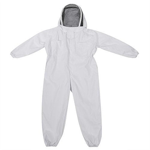 Cotton Beekeeper Protective Suit with Zipper Hat 3 Pockets, Includes Gloves for Kids and Adults Bee Keeping Safety (XL) - color: XL