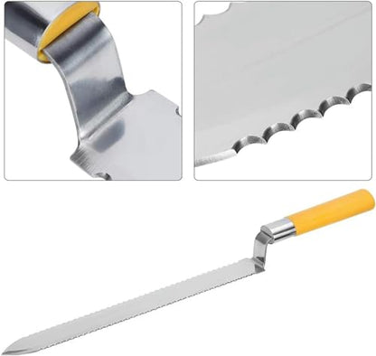 16.3in Stainless Steel Beekeeping Serrated Honey Scraping Knife Uncapping Knife Beekeeper Tools for Honey Harvesting Extracting Bee Keeping,Honey Uncapping Knife, Honey Scraper