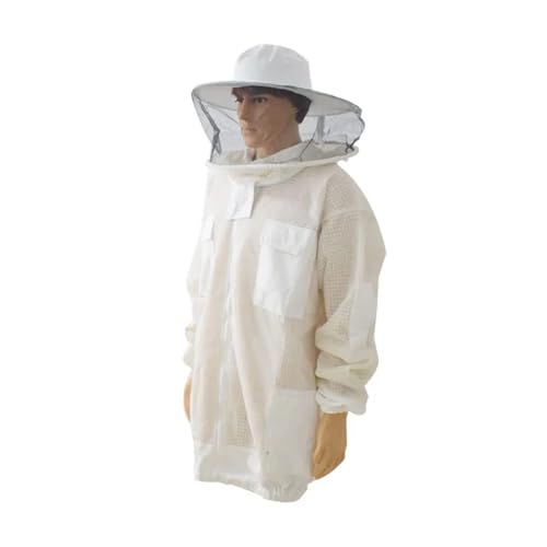 Beekeeping Anti Bee Suit 3 Layer Mesh Breathable Ventilated Protective Clothing Bee Jacket with Removable Safty Veil Hat Suits(3X-Large) - size: 3X-Large