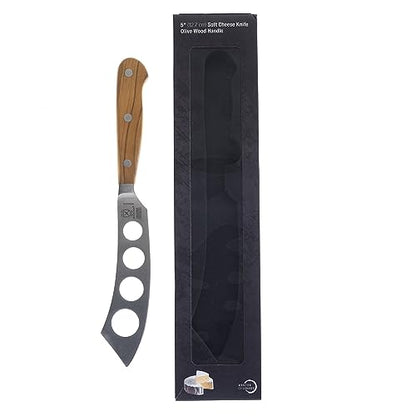 Mercer Culinary Renaissance Olive Wood Soft Cheese Knife, 5-Inch - color: Olive Wood Handle, size: 5-Inch Soft Cheese Knife