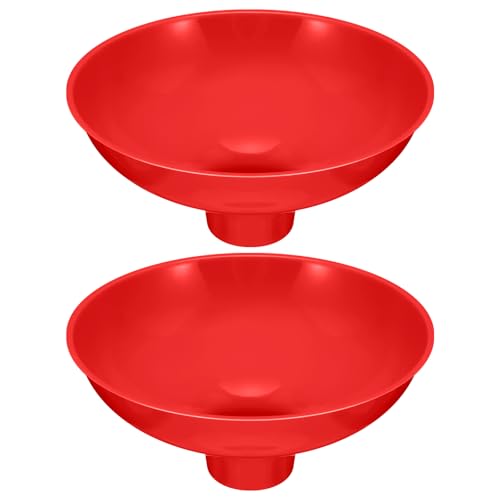 Vesici Extra Large Wide Mouth Funnel 2.5" x 10" Multi Purpose Filling Funnel Plastic Reusable for Water Softener Resin Tanks Carbon Media Jar Filling Use(Red,2 Pack) - color: Red