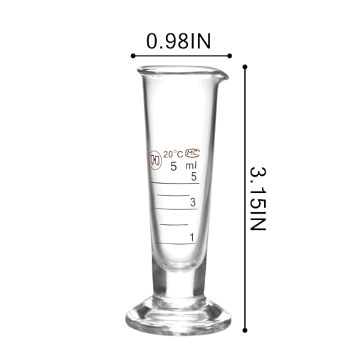Professional Lab Graduated Measuring Cup with Spout 5ml Wide Mouth Glass Conical Beaker Thickened Borosilicate Beaker Heat Resistant (5ml) Transparent - size: 5ml