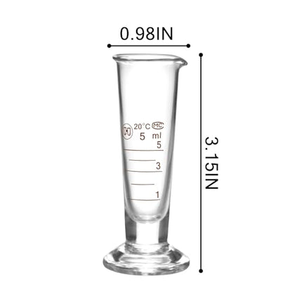 Professional Lab Graduated Measuring Cup with Spout 5ml Wide Mouth Glass Conical Beaker Thickened Borosilicate Beaker Heat Resistant (5ml) Transparent - size: 5ml
