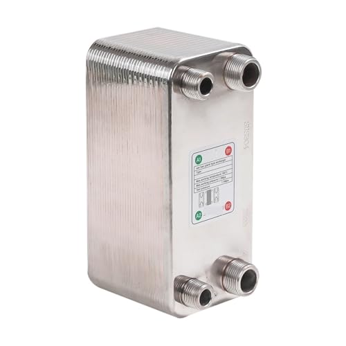 32 Plate Heat Exchanger Beer Wort Chiller Cooler SUS 304 Stainless Steel for Homebrew Cooling,Brazed Plate Type Water Heater(Same Side) - size: Same Side