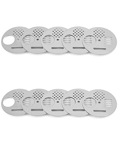QWORK 10pcs Stainless Steel Beehive Entrance Gates, Round Bee Nest Door Vents, Beekeeping Tools, 6.8cm/2.7Inch Bee Hive Disc Disks