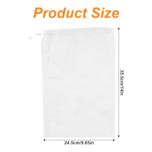 8 Pcs Fine Mesh Strainer Bags, 14x9.65in Quality Reusable Nylon Nut Milk Bag High-Density 200 Micron Filter with Drawstring Food-Safe Cheesecloth for Straining Cheese Juicing Tea Coffee Yogurt Tofu