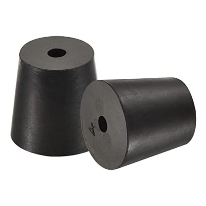 MECCANIXITY Rubber Tapered Plug 20mm to 26mm with Hole Test Tubes Bungs Stopper Black for Lab Home 5 Pieces - size: 20mm - 26mm