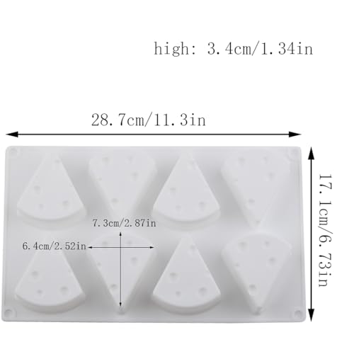 8 Cavity Cheese Shaped Silicone Chocolate Molds | For Candy Chocolate Cake Decoration