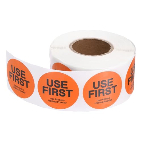 PATIKIL 500 Pcs USE First Stickers, 2 inch Round Use First Stickers Food Service Circle Inventory Control Adhesive Labels for Food Service Kitchen Restaurants Retail Storage Date, Orange - color: Orange, size: 2 Inch