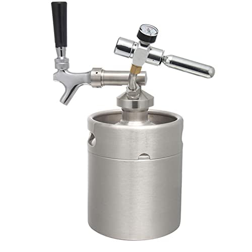 Mini Stainless Steel Beer Keg,Portable Home Dispenser System to Keep Fresh for Home Kitchen Brewing Beer,Keeps Carbonation for Craft Beer Draft and Homebrew,5L - size: 5L