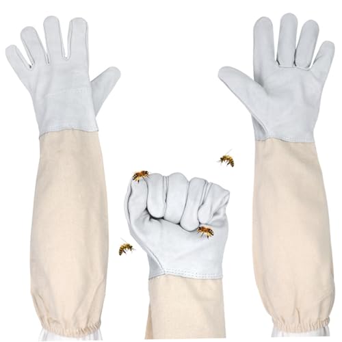 Bee Gloves Protective Leather Beekeeping Supplies Scratch-Resistant Long Sleeve Garden Gloves for Beekeepers Camping Car Mechanic