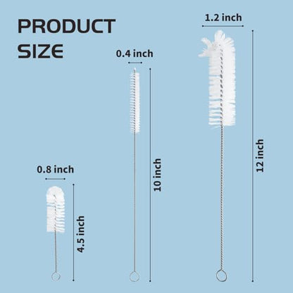 Living and Giving 3Pcs Set of Bottle Brush Flexible Cleaning Brushes Kitchen Nylon Multifunction Clean Brush Set