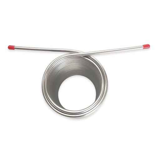 19M Wort Chiller 8mm Double Layer Stainless Steel Cooling Coil for Home and Jockey Box