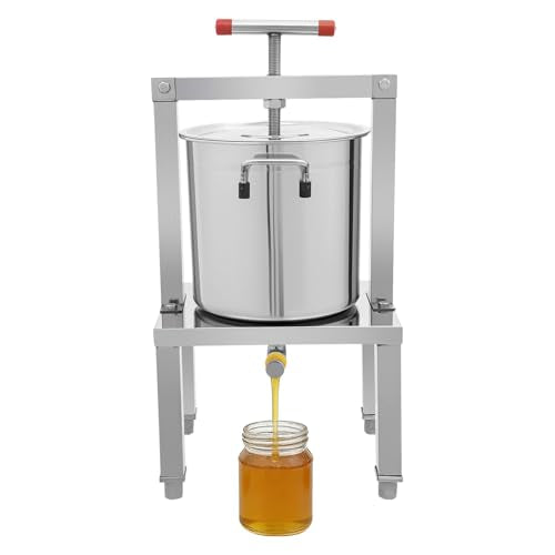 Fruit Wine Press, 13.25L/448 Oz Fruit Honey Presser Beeswax Extractor, Manual Juice Maker, Wine Making Equipment Manual Press Machine for Wine and Juice Making with Keg and Stainless Steel Strainer - size: 13.25L/448 Oz