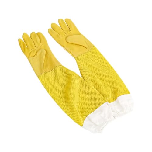 1 Pair Beekeeping Gloves Sheepskin Breathable Long Sleeves Protective Apiculture Equipment