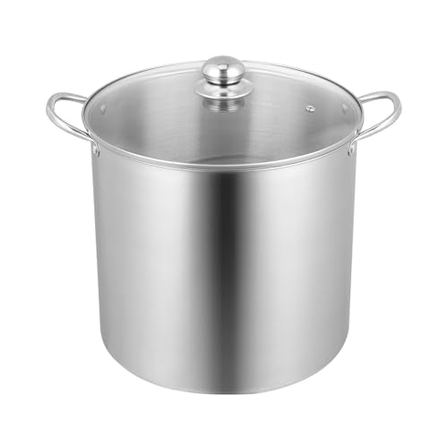 VEVOR 21 QT Canning Pot with Rack and Lid, Stainless Steel Waterbath Canner with Dual Handle and Glass Lid, Compatible with All Cooktops: Induction, Gas, Electric, Glass, Ceramic, Halogen - size: 21QT+2PCS