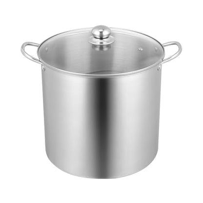 VEVOR 21 QT Canning Pot with Rack and Lid, Stainless Steel Waterbath Canner with Dual Handle and Glass Lid, Compatible with All Cooktops: Induction, Gas, Electric, Glass, Ceramic, Halogen - size: 21QT+2PCS