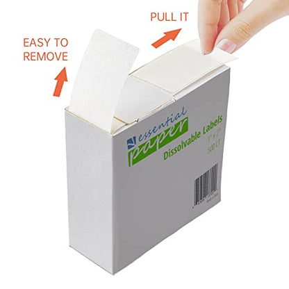 ESSENTIAL 500 Dissolvable Food Labels, 1 x 2 Inch Blank White for Food Storage, Containers, Mason Jars, Freezer(1 Roll - 500 Labels) - size: 1 Roll -500 Labels