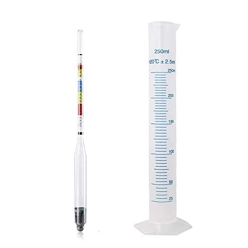 2X/PK Wine Beer Triple Scale Alcohol Hydrometers for Home Brewer Making Wine, Beer, Mead, Cider and Kombucha, Combo Set for ABV, Brix, and Gravity