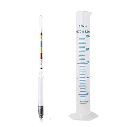 2X/PK Wine Beer Triple Scale Alcohol Hydrometers for Home Brewer Making Wine, Beer, Mead, Cider and Kombucha, Combo Set for ABV, Brix, and Gravity