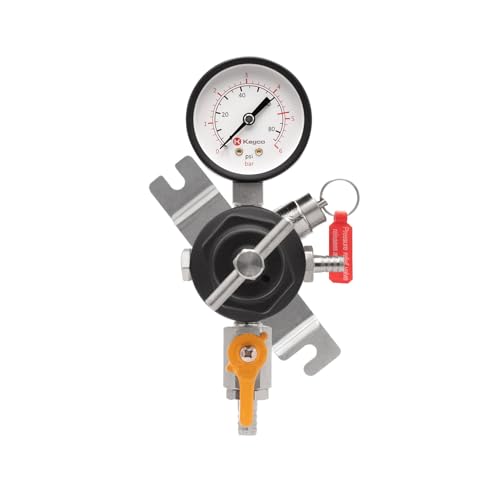 Kegco Secondary Regulator, Single Gauge, Black