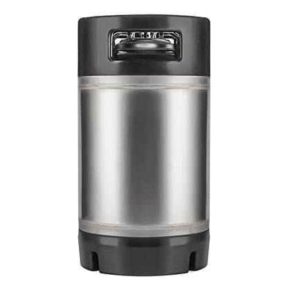 TMCRAFT New 3 Gallon Ball Lock Keg, Stainless Steel Beer Keg with Dual Rubber Handle for Home Brew