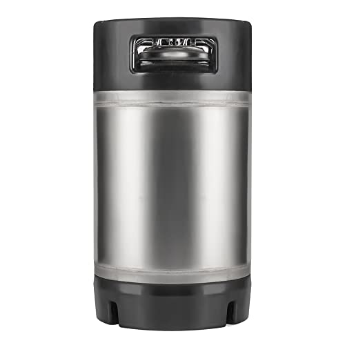TMCRAFT New 3 Gallon Ball Lock Keg, Stainless Steel Beer Keg with Dual Rubber Handle for Home Brew