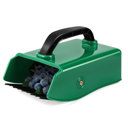 Effortless Berry Picker Scoop - Blueberry Harvesting Rake with Wide Metal Comb & Ergonomic Handle, Faster Fruit Picking Tool for Blueberry, Huckleberry, Cranberry (Black Handle) - color: Green&Black