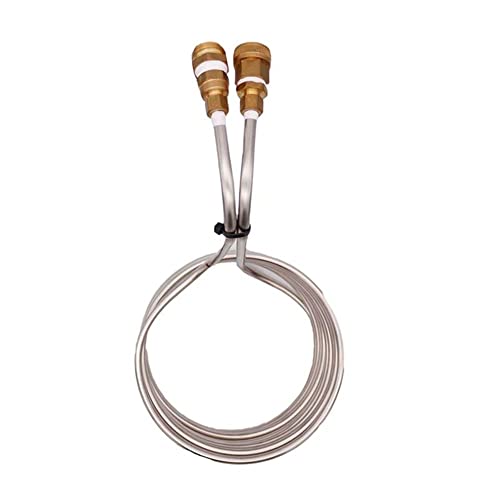 Immersion Wort Chiller/Copper, 25ft(7.62m) Super Efficient Wort Chiller with Garden Hose Fitting 3/8"(9.52) OD 304SS Home Brewing Immersion Wort Chiller