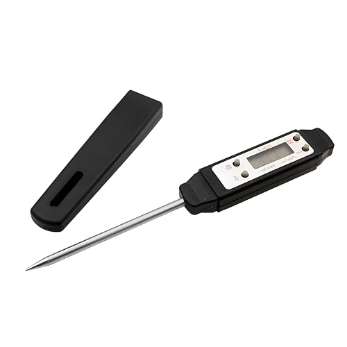 Meat Thermometer - Digital Food Thermometer for Cooking Kitchen - Automatic Calibration Pen Style Electronic Pocket Thermometer for Water Temperature, Barbecue (Black) - color: Black