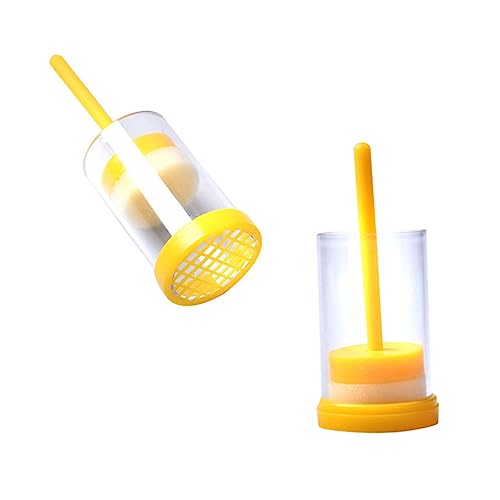 Milisten Bee Marking Bottle Beekeeping Equipment with Plunger and Yellow Marker Essential Beekeeper Tool for Queen Identification and Hive Management