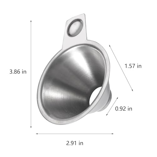 Spice Funnel for Kitchen Use Stainless Steel Small Metal Funnels and Scoop for Coffee Water Salt Pepper Condiments and Sauce Easy Filling Tool for Jars and Bottles Spill-Free Design