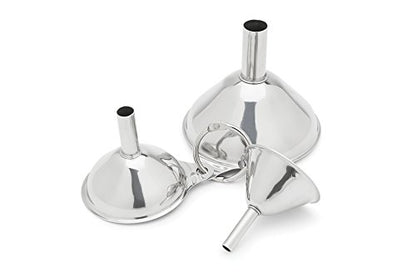 Fox Run Metal Kitchen Funnel Set, 3", 2", and 1.5" Stainless Steel Funnels - size: 3", 2", and 1.5" Set