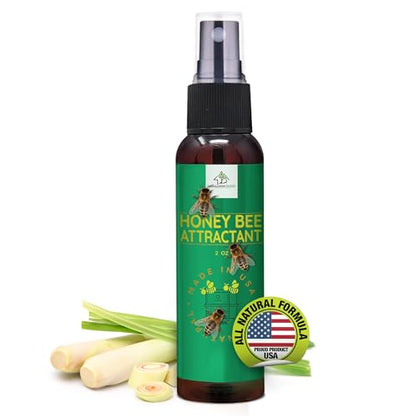 Donaldson Farms - Honey Bee Attractant Spray - Bee Hive Lure for Gardens, Beehives, Flowers & Fruit Trees with Natural Lemongrass Oil Formula, Easy to Use for Beekeepers & Pollinator Support - 2 oz