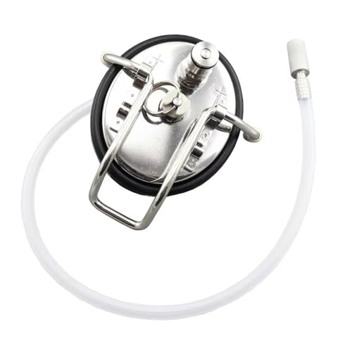Keg Lid, Homebrew Beer Corny Keg Carbonation Lid with Ball Lock Gas Post + Hose Tube + 0.5 Micron Diffuser Stone